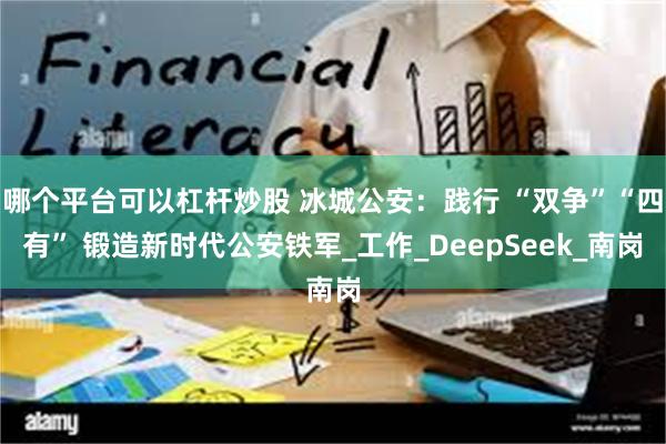 哪个平台可以杠杆炒股 冰城公安：践行 “双争”“四有” 锻造新时代公安铁军_工作_DeepSeek_南岗