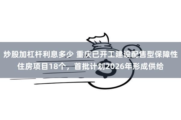 炒股加杠杆利息多少 重庆已开工建设配售型保障性住房项目18个，首批计划2026年形成供给