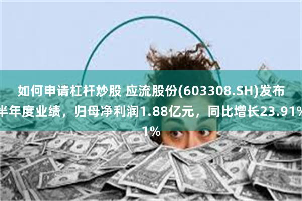 如何申请杠杆炒股 应流股份(603308.SH)发布半年度业绩，归母净利润1.88亿元，同比增长23.91%